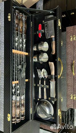 Шашлычный набор подарочный шампуров