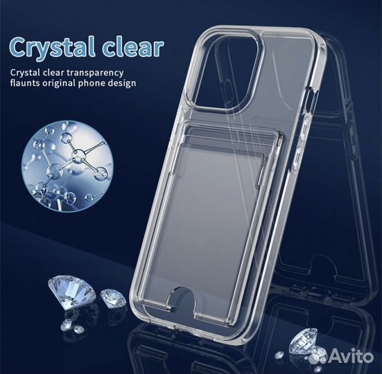 Чехол на iPhone 13 pro max с отделением для карты