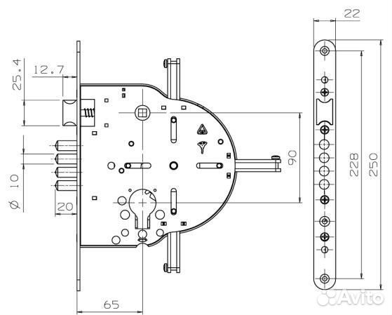 Тело врезного замка Мультилок Mul-T-Lock 265