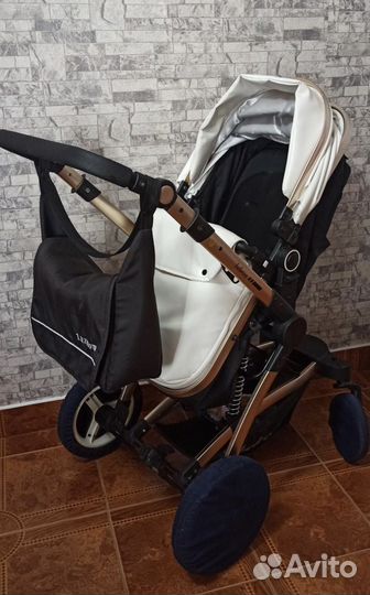 Коляска 2 в 1 belecoo x6 цветБелая экокожа бронь