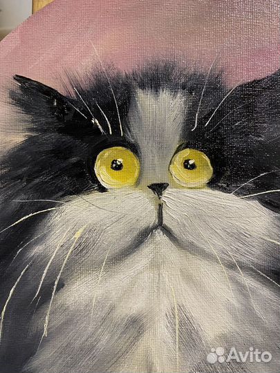 Авторская картина маслом кот