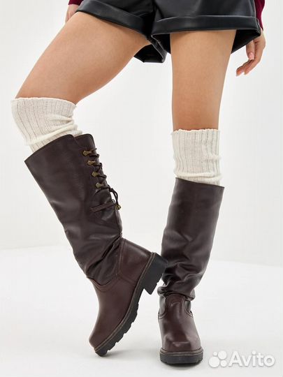 Стильные сапоги с уютным мехом весна-осень