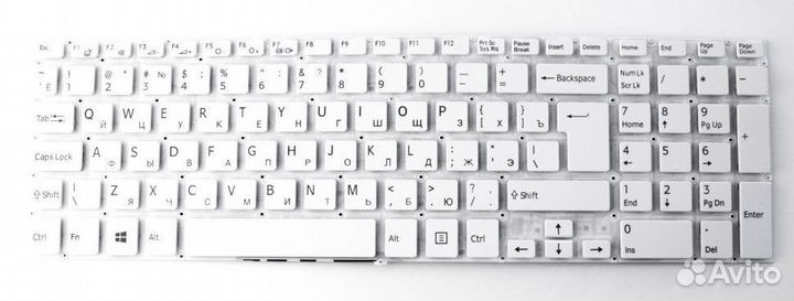 Клавиатура Sony SVF15 White Вертикальный Enter