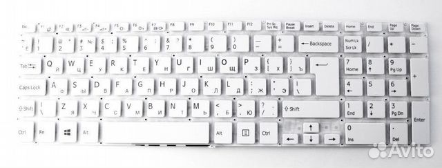 Клавиатура Sony SVF15 White Вертикальный Enter