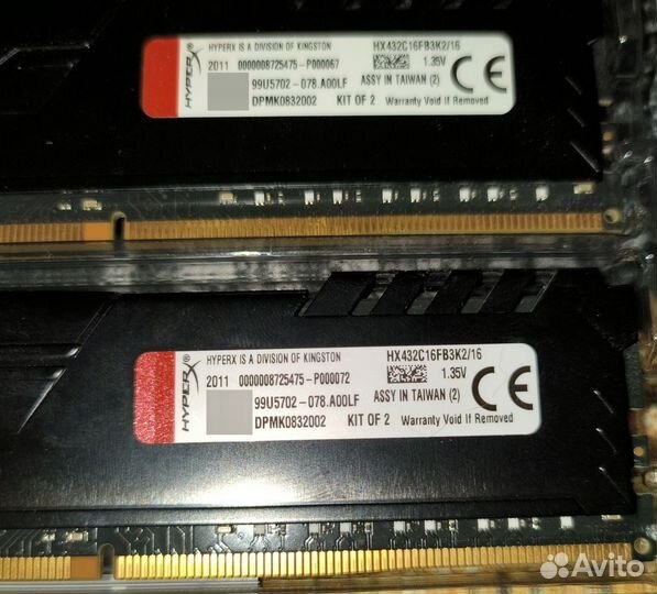 Оперативная память hyperx ddr4 2х8gb