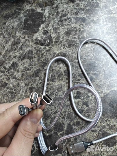 Кабель в оплётке 3 в 1 type c, lighting, micro usb