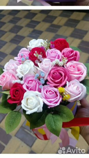 Букет из мыльных роз