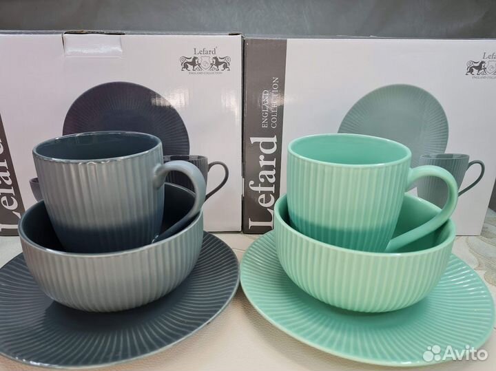 Наборы посуды из 3 предм. Trendy (мятный, графит)