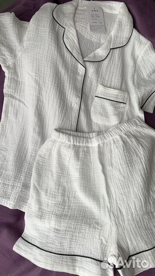 Муслиновый костюм женский с шортами