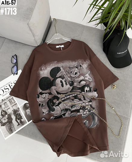 Футболка со стразами Микки Гуфи Дональд