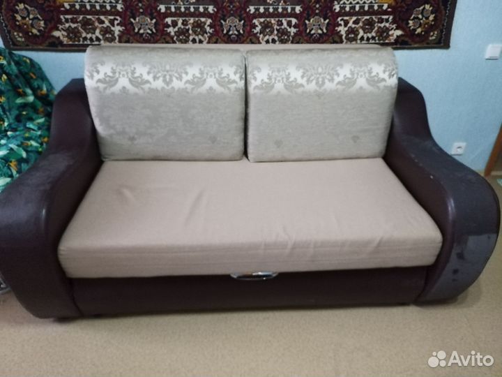 Диван прямой серый раскладной