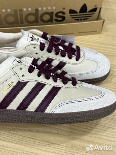 Кеды Adidas samba og white maroon