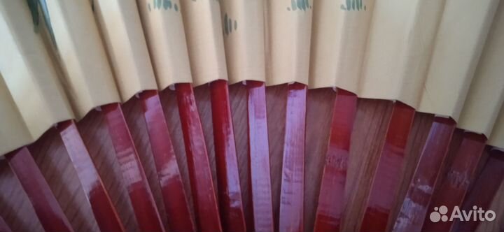 Веер большой ручная роспись дерево 64 см