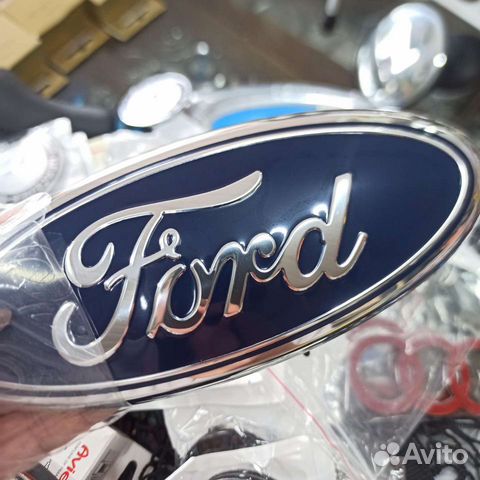 Эмблема форд 17.5 см синяя полая