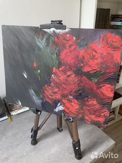 Картина маслом розы