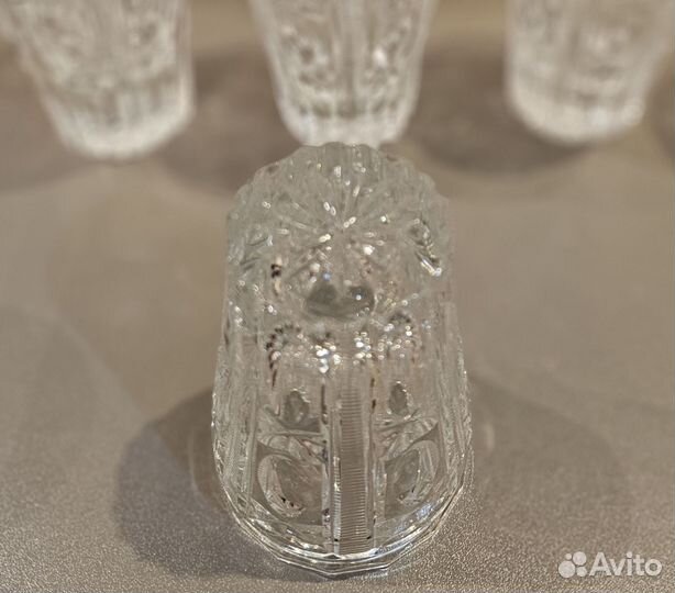 Хрустальные стаканы СССР 10 см, 12 шт