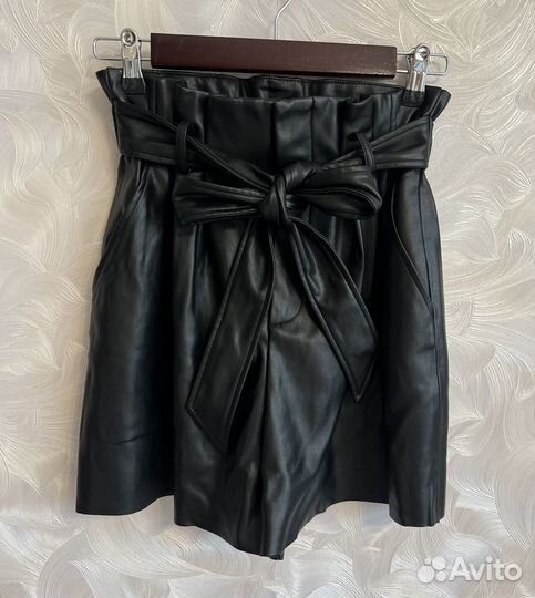 Шорты кожаные zara