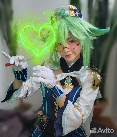 Косплей сахароза костюм парик геншин аниме