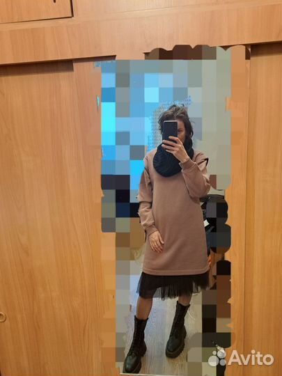 Платье- толстовка футон хлопок