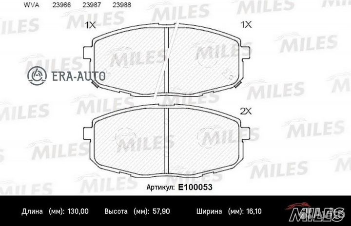 Miles E100053 Колодки тормозные передние