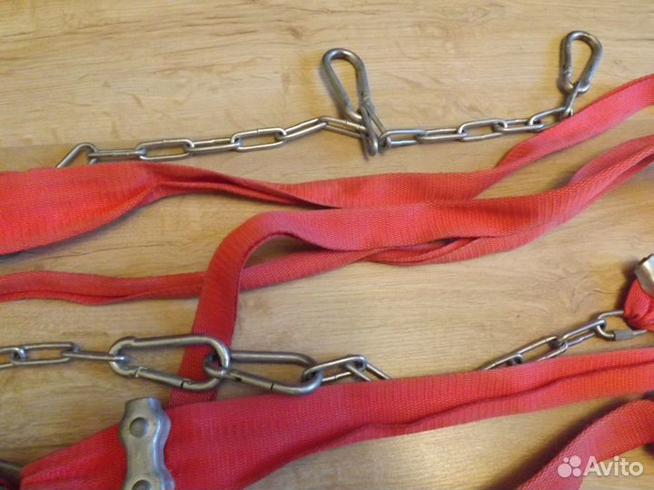 Связка 5.5 м капроновая лента плюс цепь и 4 караби