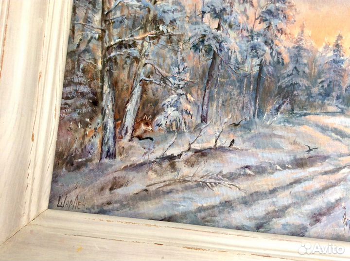 Картина «Солнечный день. Охотница» зимний пейзаж