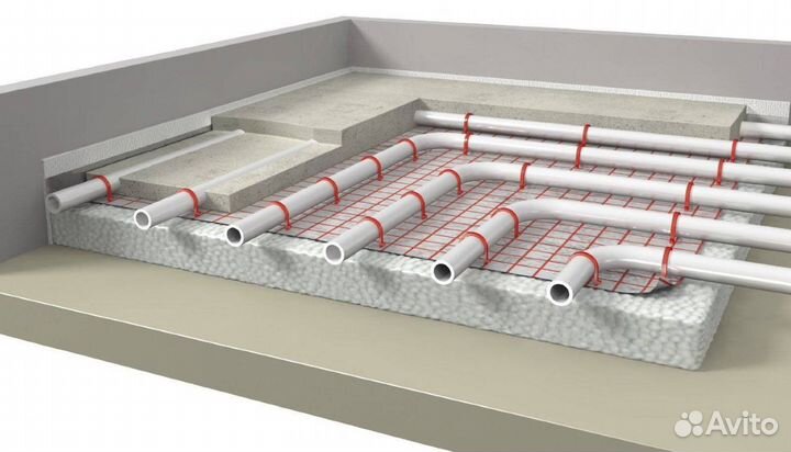 Водяной обогрев пола под плитку 40 м2