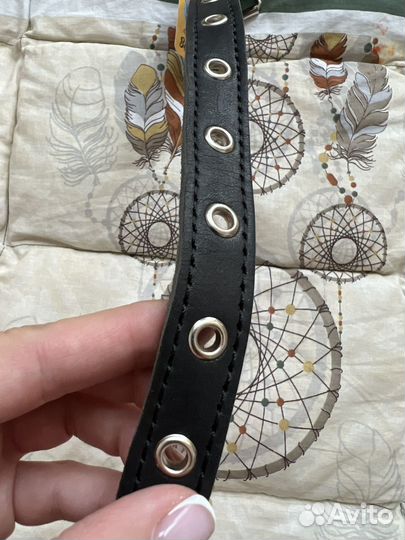 Ошейник из натур.кожи на синтепоне для щенков