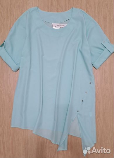 Блузка туника рубашка хлопковая новая р.60