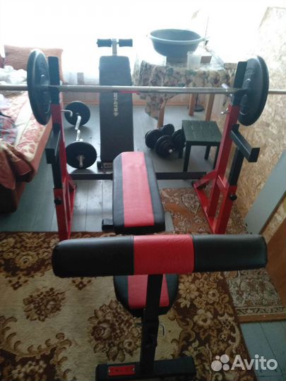 Скамья для жима и стойки,для пресса, штанги гантел