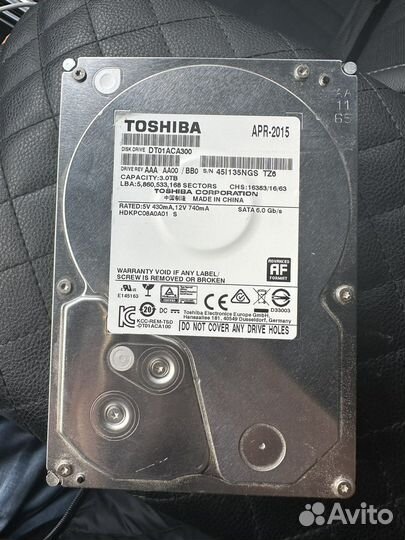 Жесткий диск HDD toshiba 3тб