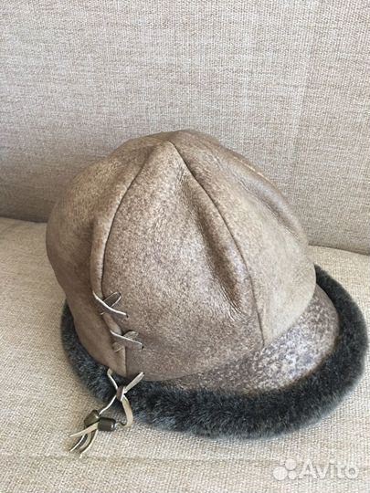 Шляпа берет зимняя, нат кожа