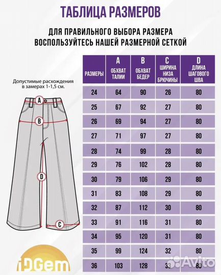 Джинсы широкие denim