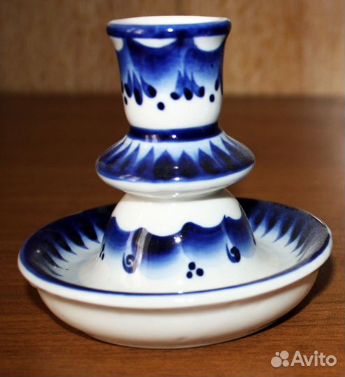 Подсвечник Гжель (фарфор). Авторская работа