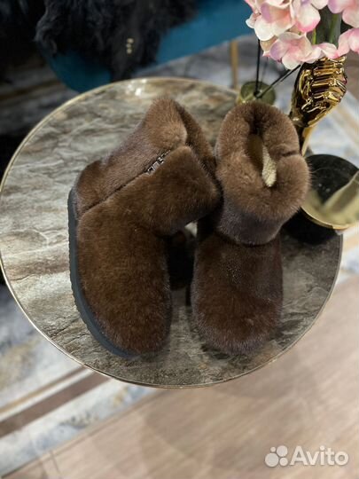 Угги из меха норки на молнии