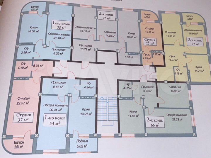 1-к. квартира, 54 м², 4/12 эт.