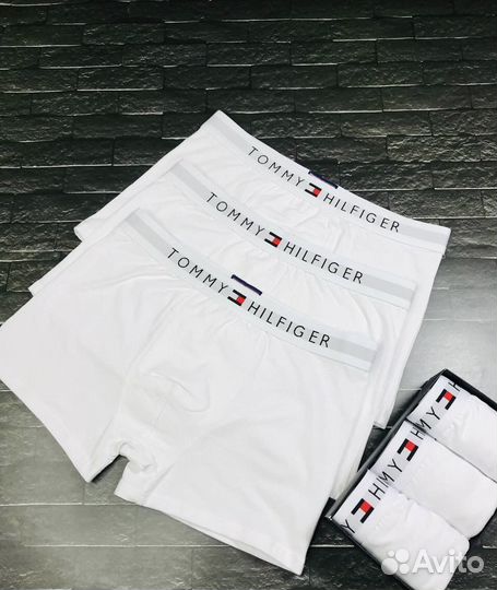 Трусы мужские tommy hilfiger белые хлопок арт.737