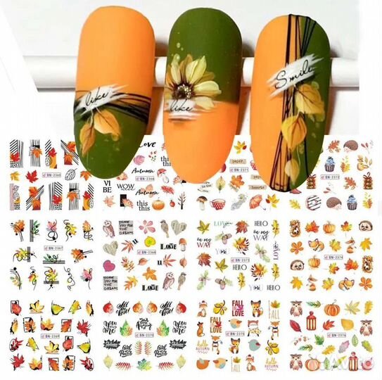 Набор наклеек на ногти, 12шт