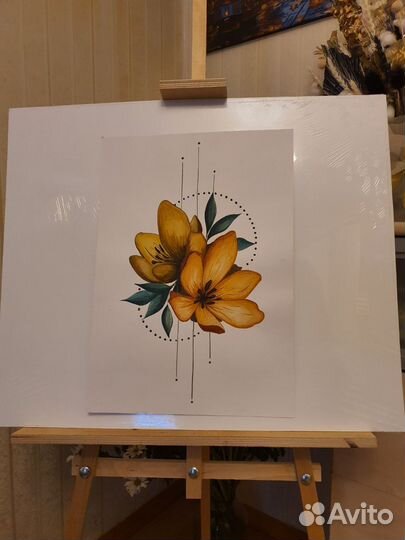 Интерьерная картина акварелью 