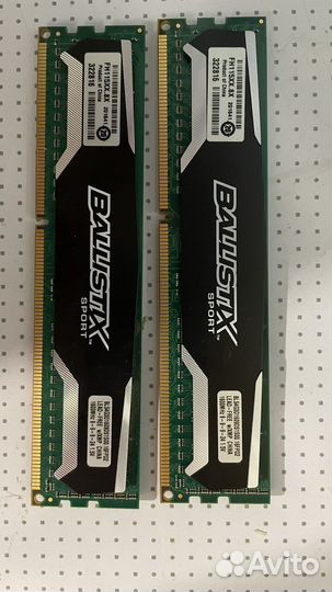 Озу ddr3 8gb (2х4 gb) crucial ballistix