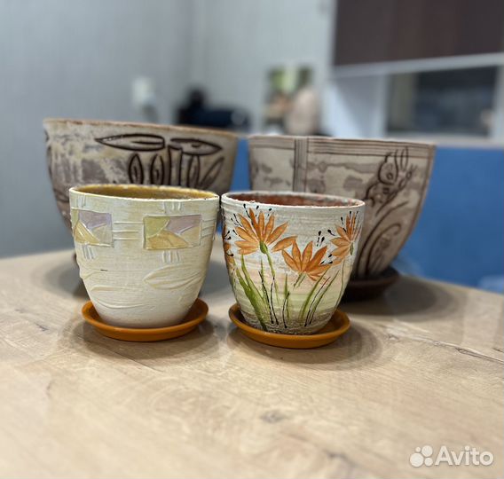 Керамические горшки под цветы