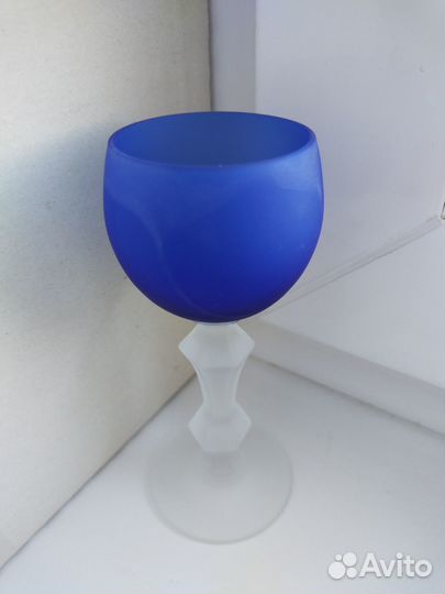 Фужеры. Редкие. Матовое стекло.Кобальт. СССР