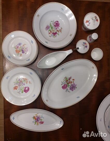 Столовый сервиз дулево мейсенский букет