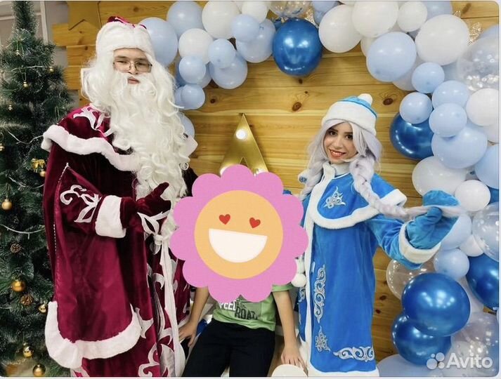 Ростовая кукла Кошка и костюм Деда Мороза