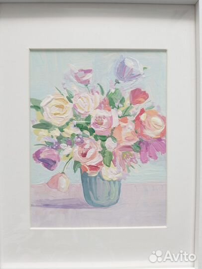 Живопись, цветы, 10*13 см