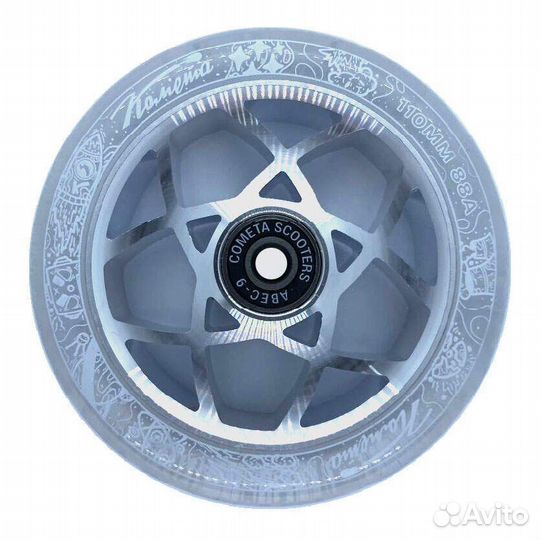 Колесо самокат Комета Атом Прозрачный / Серый
