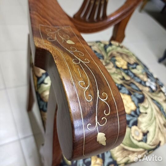 Стул, полукресло с инкрустацией латунью