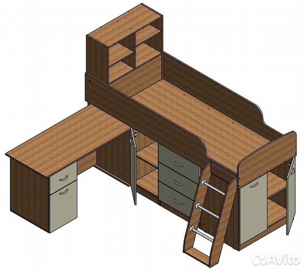 Детская кровать трансформер Дюймовочка 1