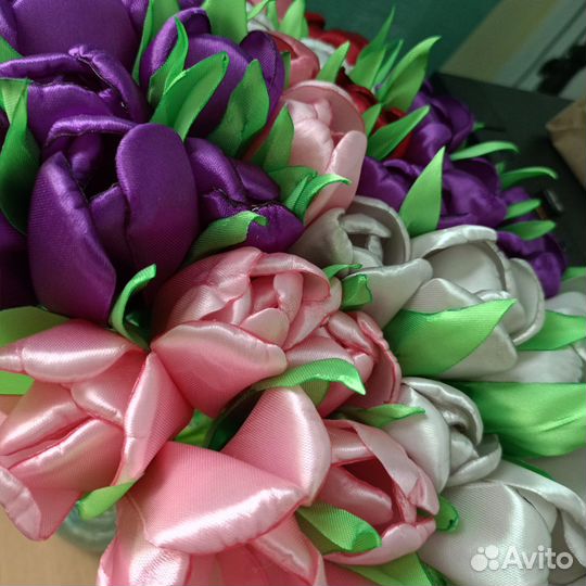 Тюльпаны из лент