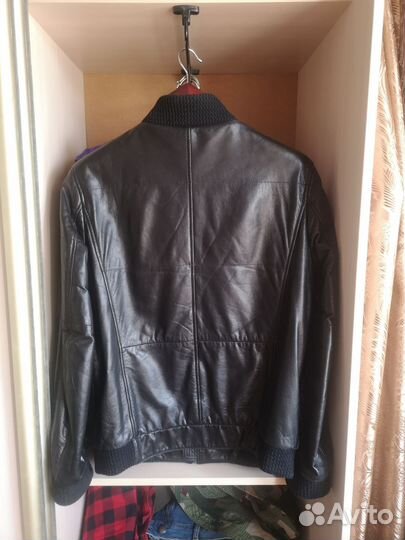 Кожаная куртка мужская, размер М